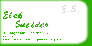 elek sneider business card